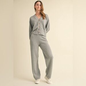 Camellia Knit 2-Piece Set Cardigan + Pants
